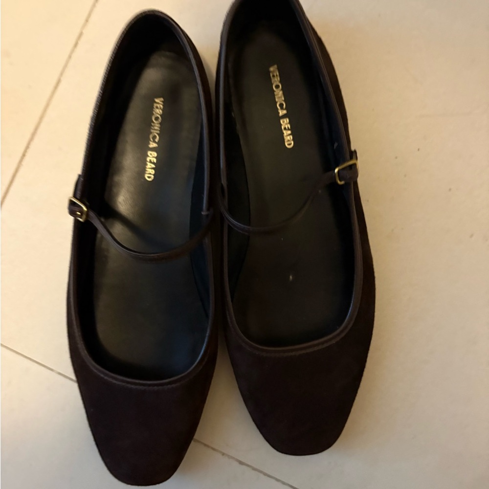 Veronica Beard 8 Dark Brown ballet Maryjane Flats perfect $350 ret